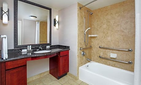 2 Queen Mobility Hearing Accessible Tub Suite Non-Smoking