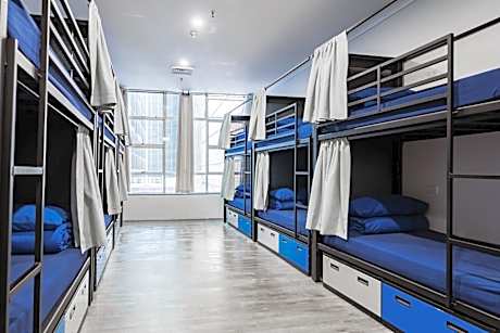 Bed in 16-Bed Mixed Dormitory Room with Shared Bathroom