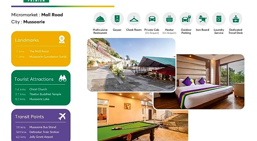 Treebo Premium Queen Of Hills Near Mall Road