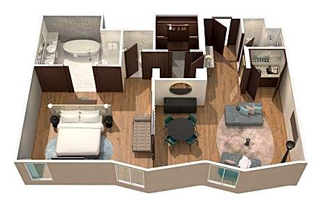 Executive Suite, 1 Bedroom Suite, 1 King, City view, Top floor