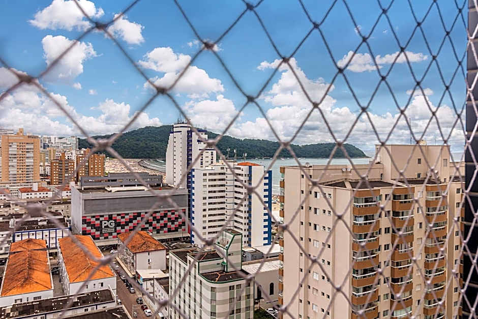 Piemax Praia Grande - 100m PRAIA do BOQUEIRÃO e CENTRO - Vista MAR - Varanda GOURMET com CHURRASQUEIRA privativa - AR CONDICIONADO em todos os ambientes - Wi-Fi 600 Mbps - HOME OFFICE- Vaga de Garagem - Acomoda até 6 pessoas