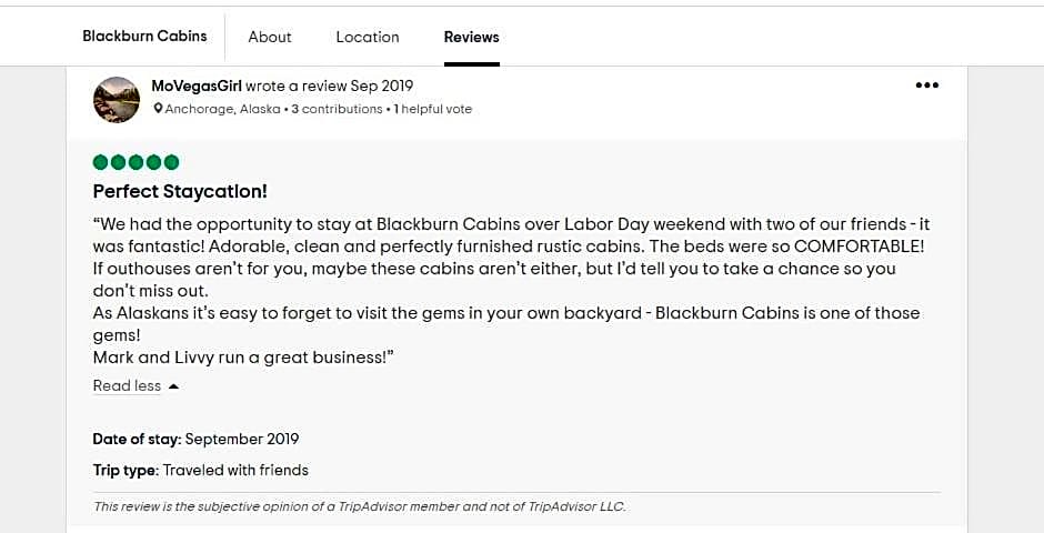 Blackburn Cabins - McCarthy, Alaska