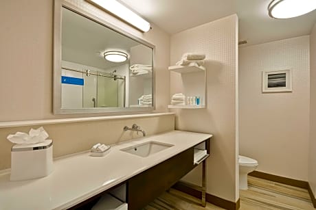  1 KING MOBILITY ACCESS WITH TUB NONSMOKING - MICROWV/FRIDGE/HDTV/WORK AREA - FREE WI-FI/HOT BREAKFAST INCLUDED -