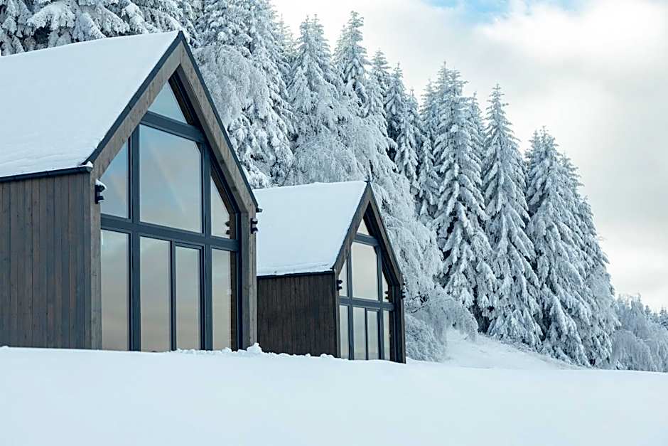 Stodoły Modyń - Domki w Beskidzie Wyspowym - staw kąpielowy, balia, sauna, grota solna - widok na góry