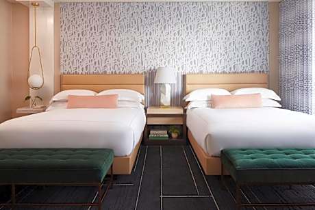 Queen Room with Two Queen Beds and Mobility Accessible Roll-In Shower