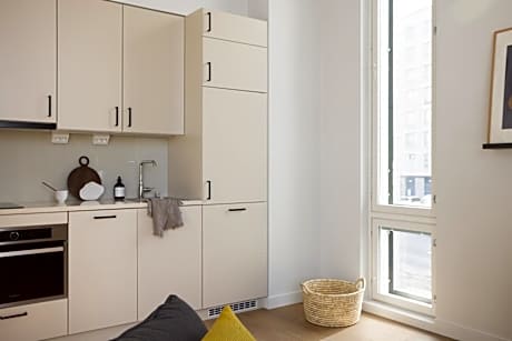 Large studio with a mezzanine level