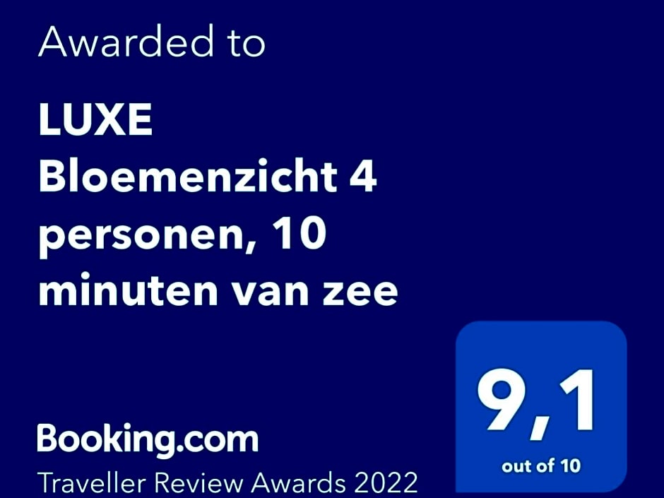 LUXE Bloemenzicht 4 personen, BnB, 10 minuten van zee