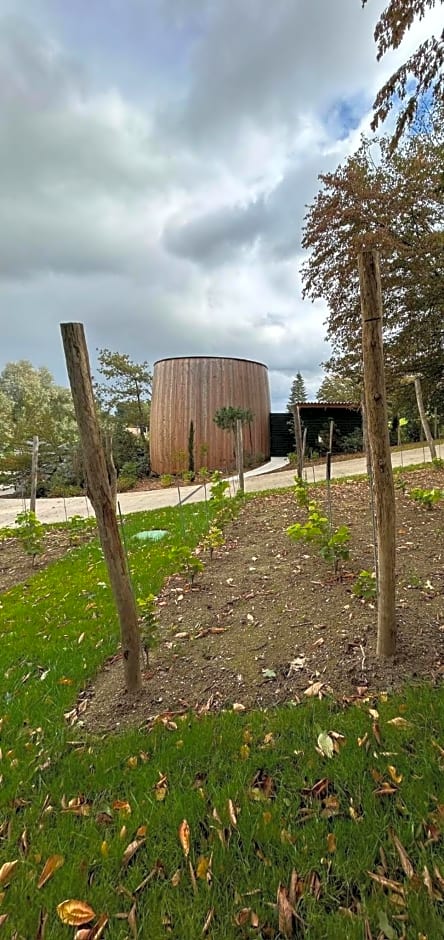 Cabanes avec jacuzzi les pieds dans la vignes