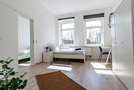Komfortable Monteursunterkunft: 4-Zimmer-Wohnung mit getrennten Betten