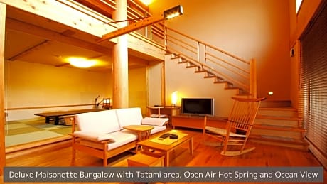 Deluxe Bungalow with Tatami area with Open-Air Hot Spring Bath and Ocean View