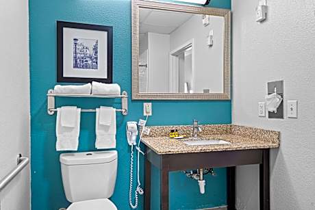 1 King Mobility Accessible Roll In Shower Grabbar Fridge Coffee Tea Nonsmoking Continental Breakfast