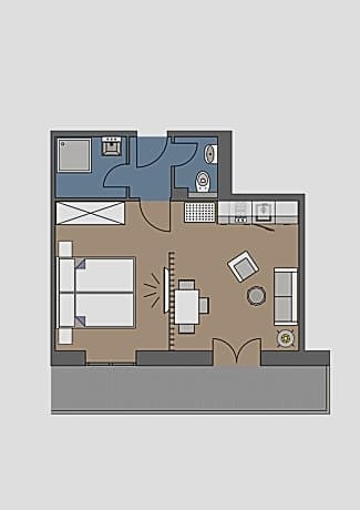 Studio with Balcony