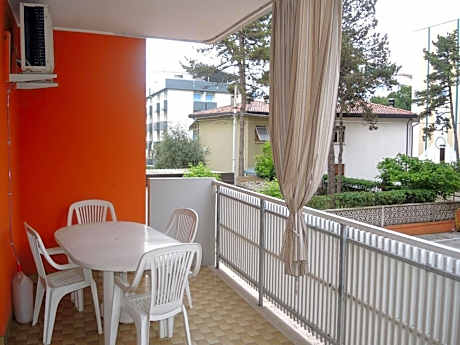 Warm two-room flat with balcony near the beach