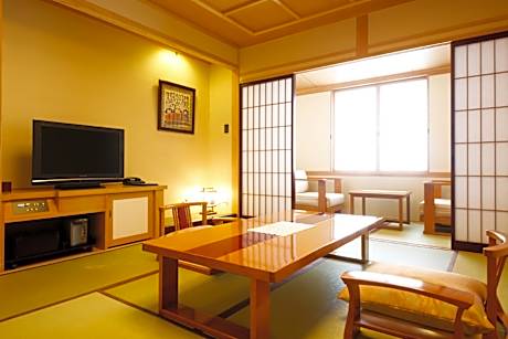 Japanese-Western Style Room with Open-Air Bath in Main Wing (Futon) for 4 pax