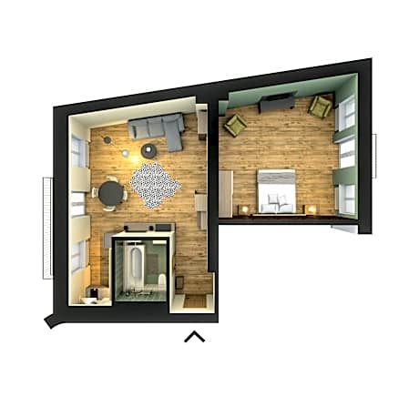 Large One-Bedroom Apartment with Balcony