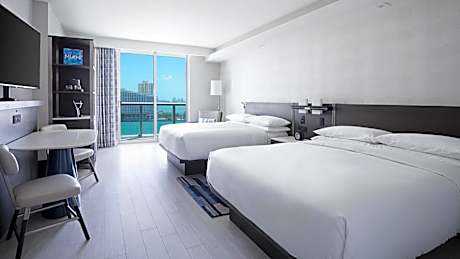Queen Room with Two Queen Beds, Balcony and Bay View