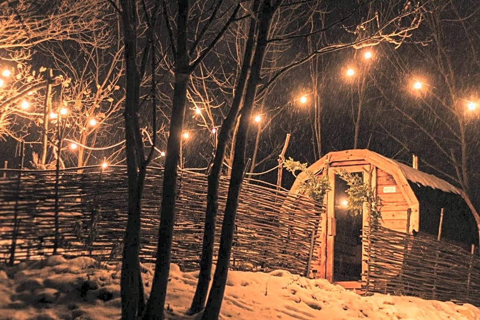 Cozy wood hut on the farm