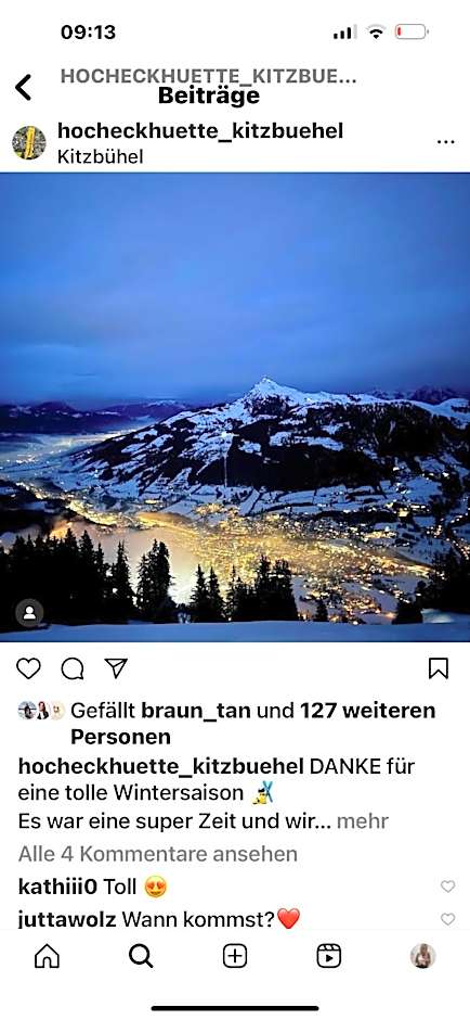 Hocheckhuette On Top of the Kitzbuehel Hahnenkamm Mountain