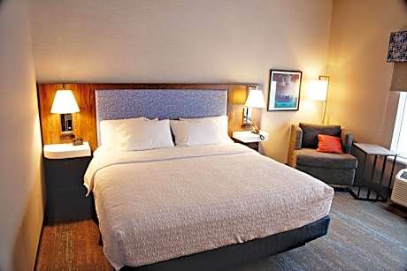 King Bed Room With Microwave And Fridge