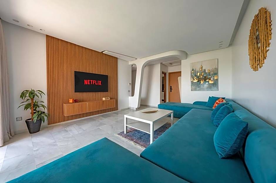 Modern 2BR Apartment with Pool & Secure Parking in Marrakech