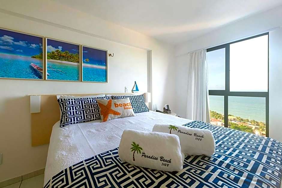 Flat com 2 quartos - Vista Morro do Careca - 250m Mar e Garagem