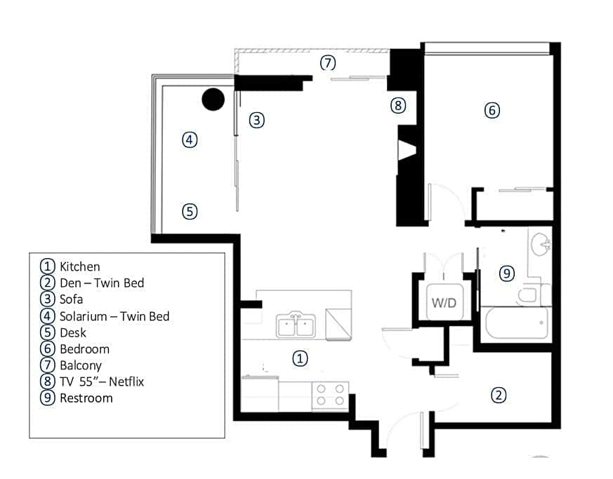 Modern spacious Apt plus Solarium and Den in Downtown Vancouver with Parking and Pool