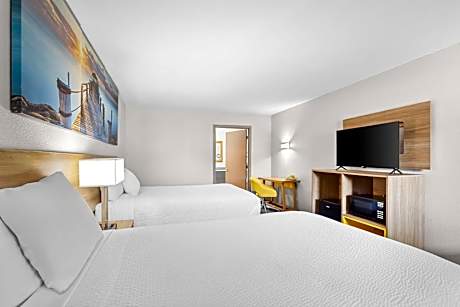 Double Room with Two Double Beds and Roll-in Shower - Mobility Access/Non-Smoking