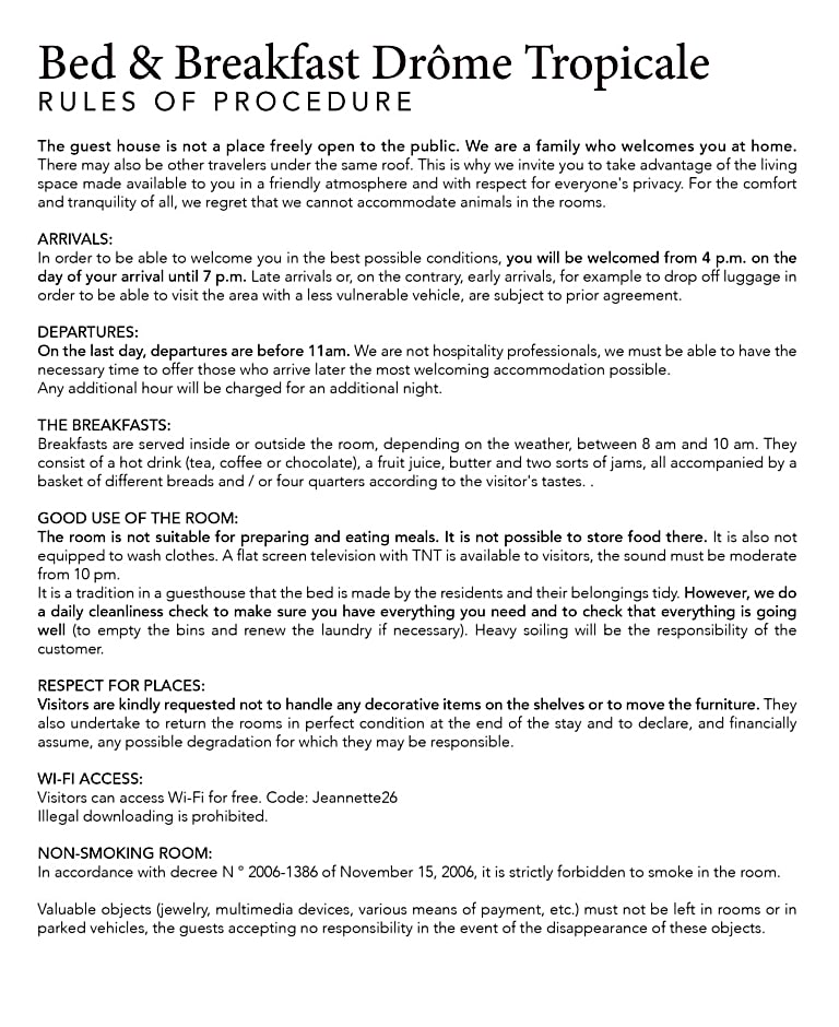 Chambre en Drôme Tropicale