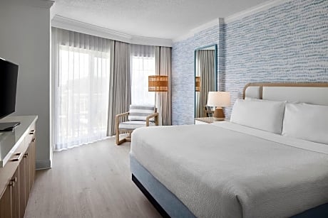 Studio King Suite with Sofa Bed and Balcony - Mobility Accessible with Roll-In Shower