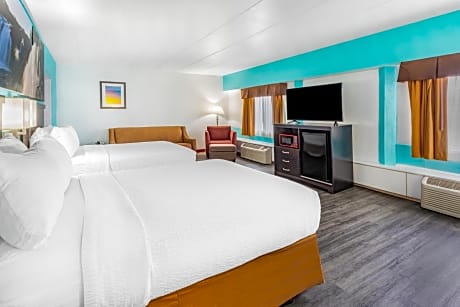 Double Room with Two Double Beds and Shower - Mobility Accessible/Non-Smoking