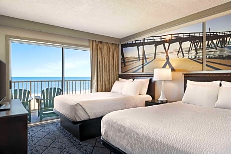 Two-Bedroom Oceanfront Suite with One King Bed and Two Double Beds - Non-Smoking