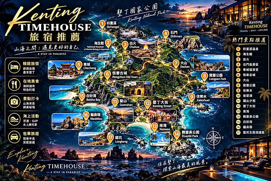l墾丁恆春古城戀戀時光旅宿 - 電動麻將 - k歌 - 烤肉 - 德州撲克 - IG Kenting Timehouse可包棟
