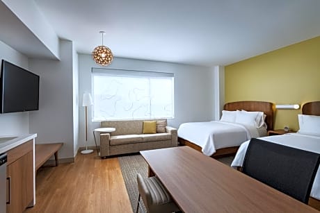 Studio with Two Double Beds, Sofa Bed and City View