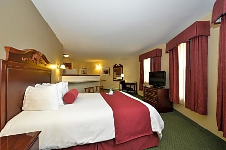 suite-1 king bed non-smoking full kitchen continental breakfast