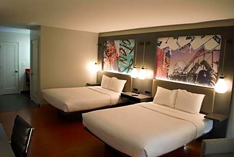 Double Room with Two Double Beds and Roll-In Shower - Disability Access/Non-Smoking