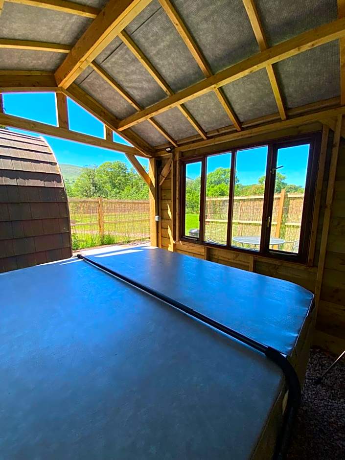 luxury pod with hot tub