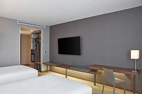 Large Double Room with Two Double Beds and City View