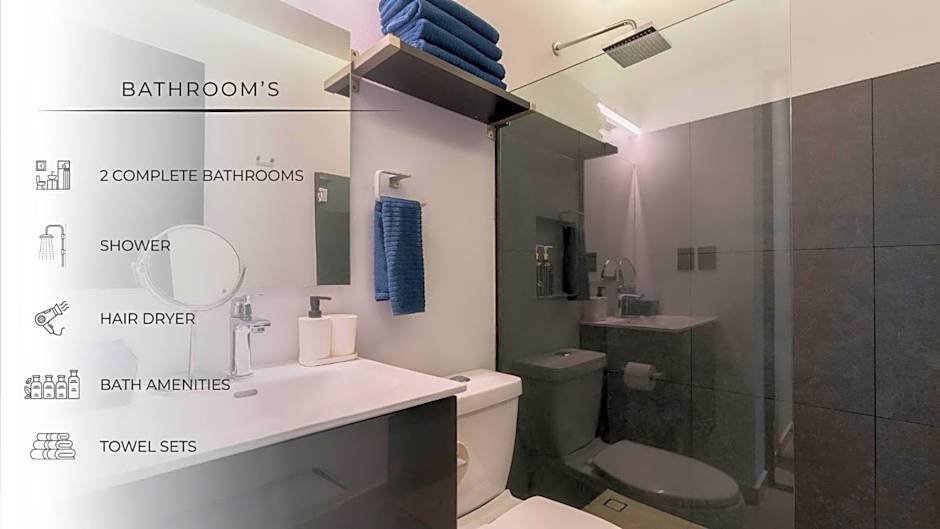 P301 Apt 2Bdrm 2bath AC private balcony Rooftop