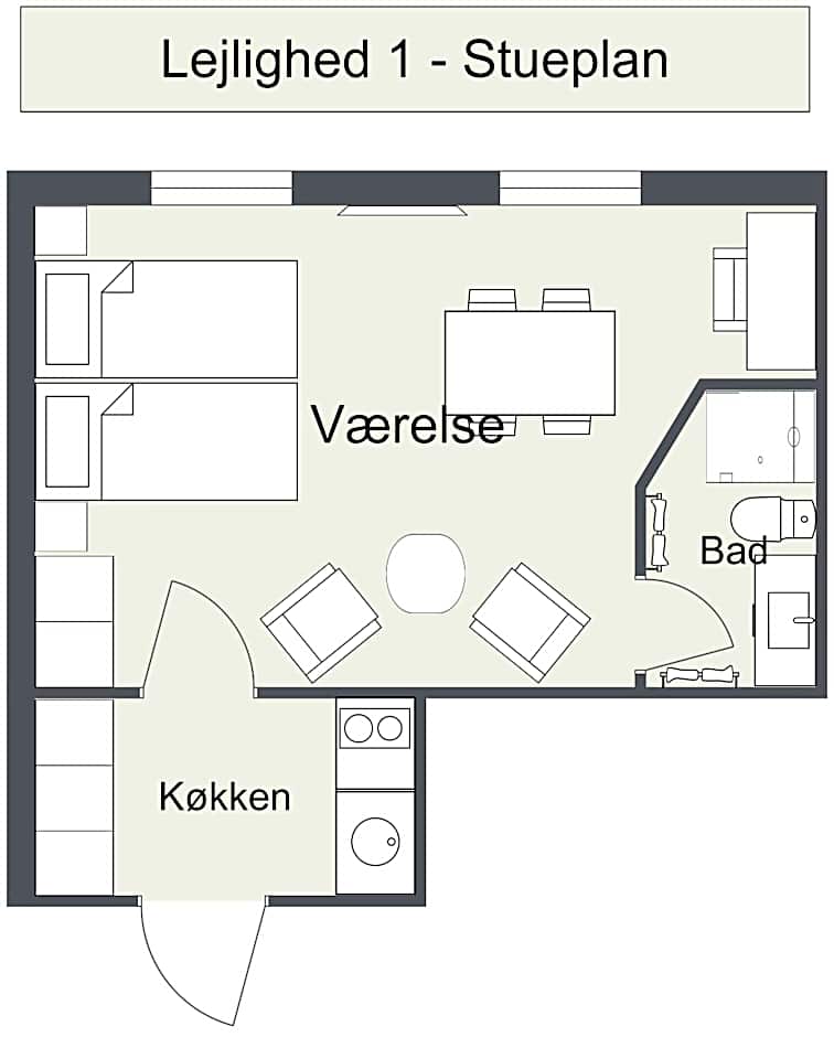 Foto 1 av 5 av 1 Bedroom Apartment
