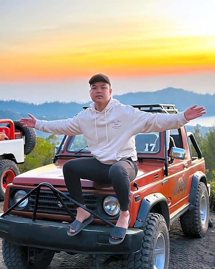 Triangular house and hot spring