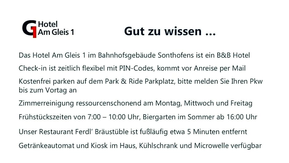 Hotel Am Gleis 1