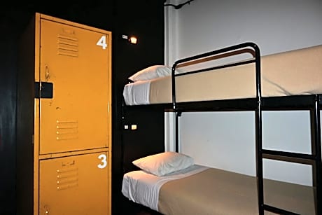 Bed in 6-Bed Mixed Dormitory Room Interior Shared Bathroom
