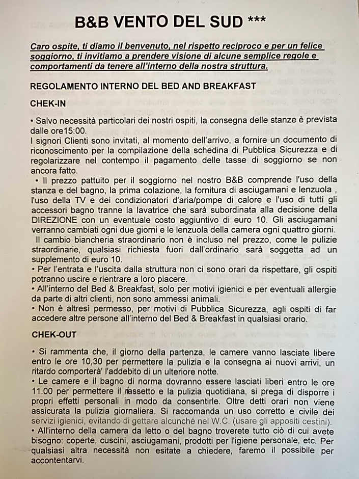 B&B VENTO DEL SUD