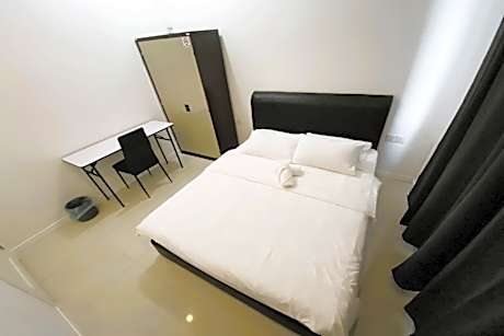 Queen Bed with Shared Bathroom