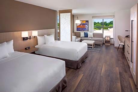 Queen Room with Two Queen Beds with Sofa Bed and Shower - Disability Access
