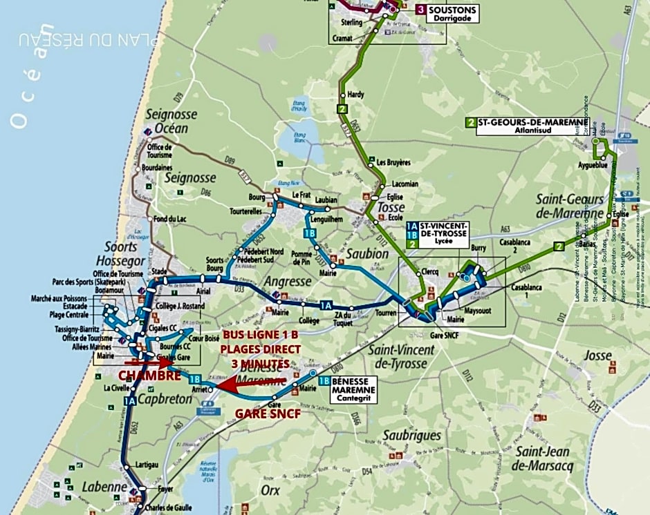 Capbreton hossegor chambre climatisée espace privé