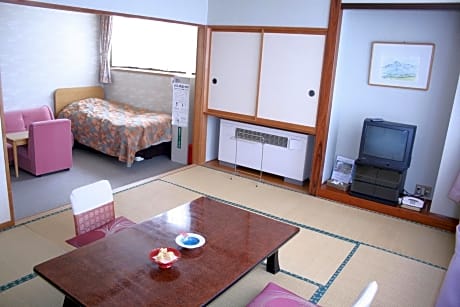 Japanese-Style Family Room with Mountain View