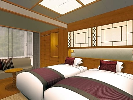 Modern Japanese Style Room with Twin Bed