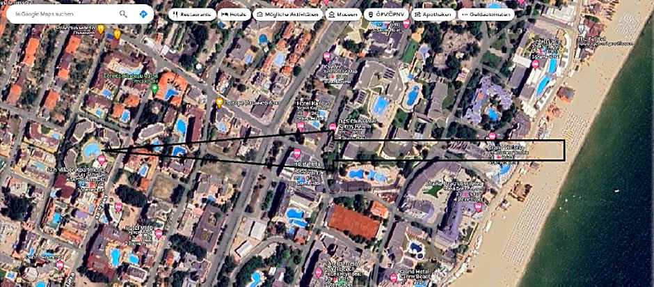 Apartment in Sunny beach, Complex Sun Village, 80 qm, 2 bedrooms & living room near to the beach, SWIMMING POOL, garden