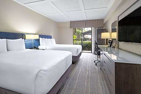 Double Room with Two Double Beds and Pool View - Mobility Accessible/Non-Smoking